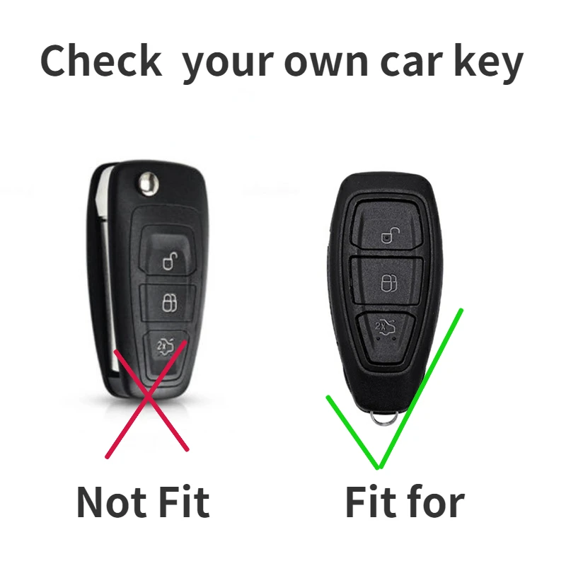 Custodia in vera pelle per telecomando per Ford Focus 3 4 ST Mondeo MK3 MK4 Fiesta Fusion Kuga 2013 2014 2015 2017 2018 - S7422ca41ef254bb49065d857937b4d47g