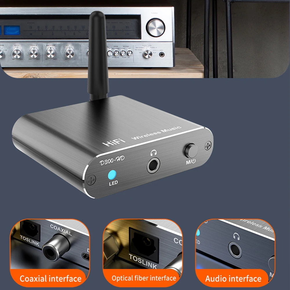 Tebe aptX-HD 블루투스 5.2 음악 수신기 HIFI 무선 오디오 어댑터, 3.5mm Aux Toslink, 동축 출력, 앰프 차량용