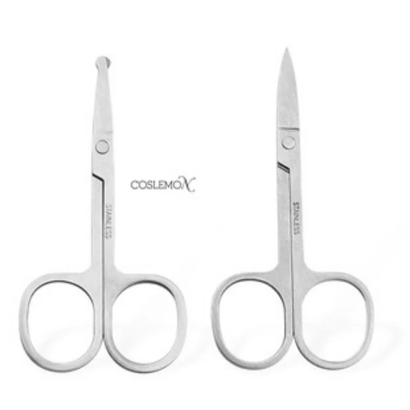 Hair Trimmer Multifunctional Stainless Steel Nose Hair Cut Round Head Manual Eyebrow Trimming Beard Scissors Beauty Tool nose hair scissors,facial hair scissors,eyebrow scissors,hair scissors
