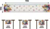 Happy Easter Bunny Eggs Linen Table Runner Holiday Party Decor Spring Watercolor Flowers Plaid Table Runners Dining Table Decor 6