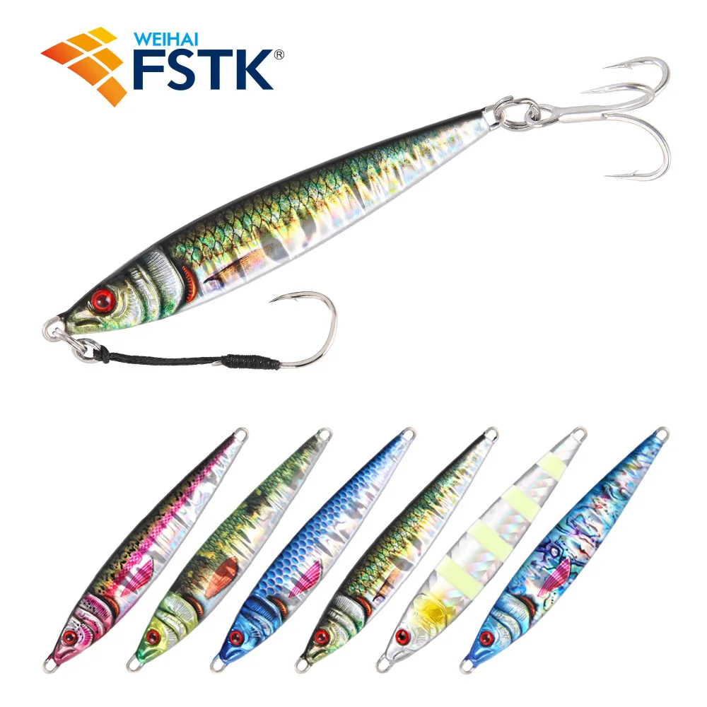 Fstk Jig Shore Slow Pitch Jig Jerkbait 20/30/40/60G Cucchiaio Casting Pesca Esca Artificiale Richiamo Casting Pesca Esca Artificiale