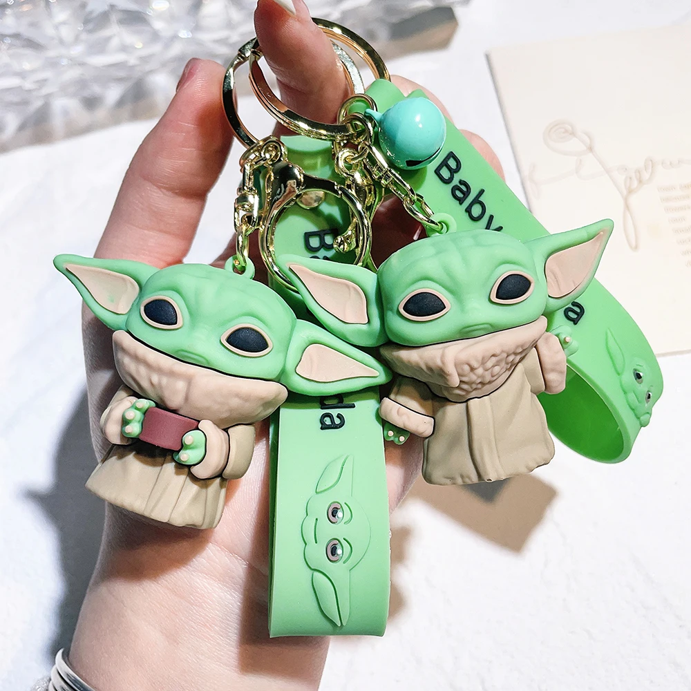 Anime Yoda Baby Portachiavi Cartoon Cute Star Wars Baby Yoda Figure Portachiavi Borsa Portachiavi Per Auto Ciondolo Regalo Giocattolo Per Bambini