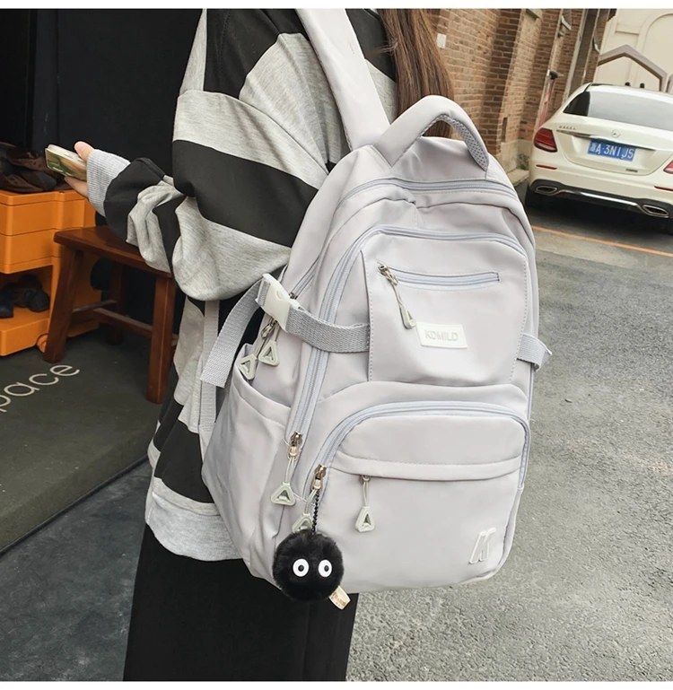 JULYCCINO Multifunction Waterproof Buckle Backpack Korean Style School Bag  : kpopita