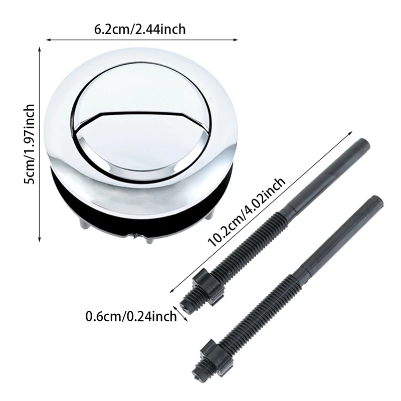 48mm Universal Dual Flush Toilet Water Tank Button Round Valve Push Button Switch Toilet Flush Button Toilet Water Tank Valve Flush Toilet Seat Water Tank Valve Bathroom Parts