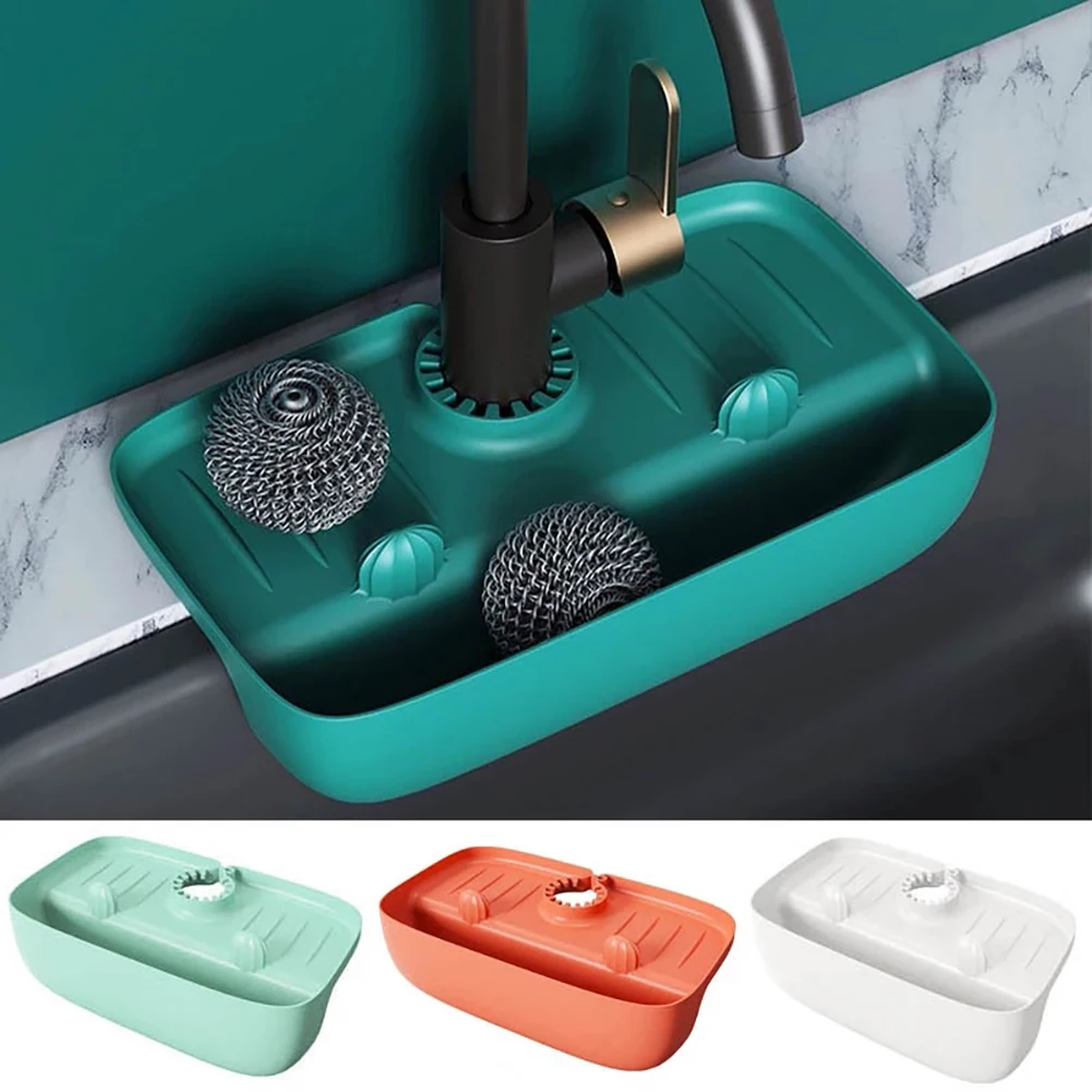 

Home Kitchen Silicone Faucet Mat Sink Sponge Storage Shelf Splash Pad Drain Pad Countertop Storage Tray Bathroom Kitchen tools