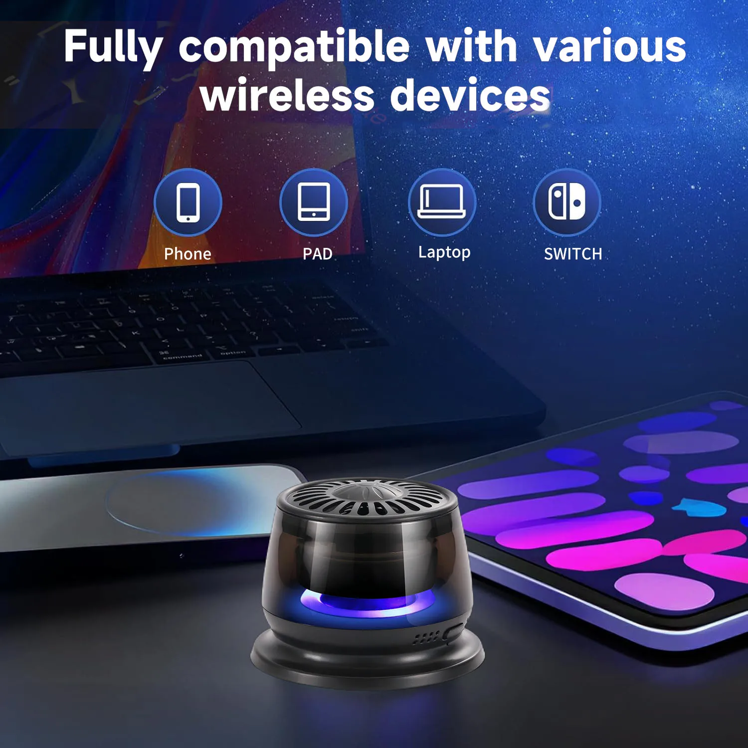 Mini Portable Magnetic Bluetooth Speaker Wireless TWS Connection Stereo Soundbar RGB Colorful Light MP3 Music Player Phone Holde