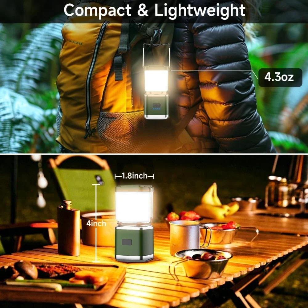 1000 Lumens LED Camping Lantern USB Rechargeable 4 Modes Outdoor Waterproof Flashlight for Camping, Hurricane, Emergency, Hiking