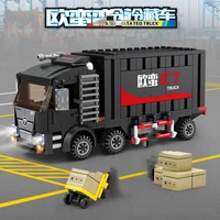 City Truck Vehicle Pickup Heavy Cargo Transport Model Building Blocks Machinery Shop Van Creative Carriage Harvester Car Kid Toy 5