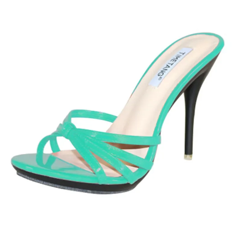TIMETANG Summer New Sexy Openwork Woven Stiletto Sandals Slippers Comfortable one with ladies outdoor casual Slides shoes