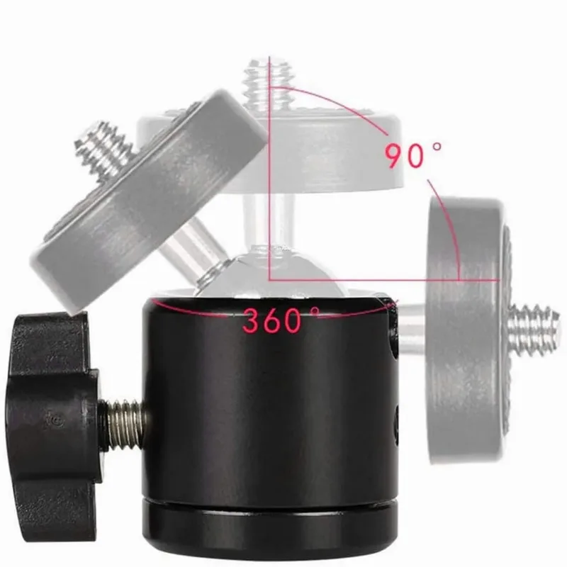 Universal mini Ball Head Adapter Angle Adjustment 1/4 & 3/8 Screw For DSLR Camera Mic Stand LED Light Tripod tripod ball head cold shoe ball head camera head adapter