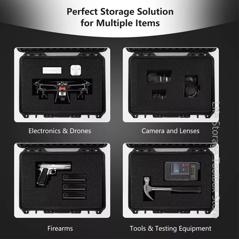 1pc Safety Instrument Tool Box Waterproof Hard Carry Case Bag Tool Case Sponge Protective Tool Storage Box Shockproof Hard Case 5