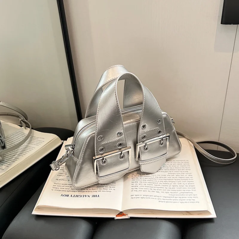 Unusual Bags for Women 2024 Trend Leather Rivets Fashion Handbag Woman Luxury High Quality Funny Underarm Shoulder Bag Ladies