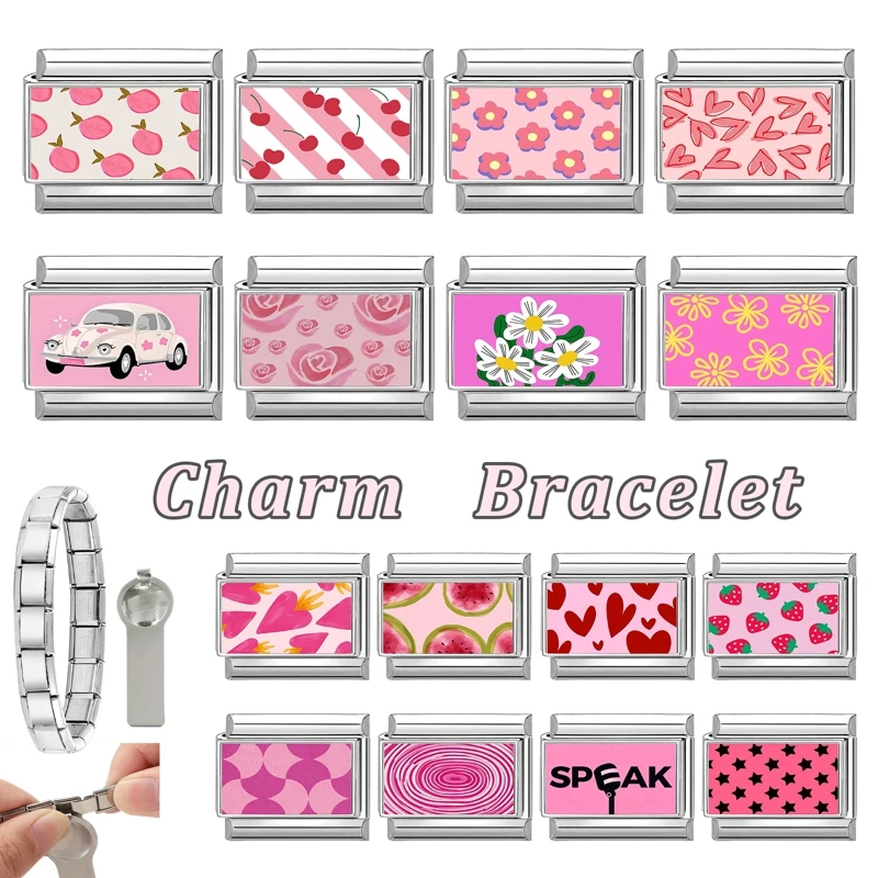 Fashion Pink Charm Bracelet DIY Making Jewelry