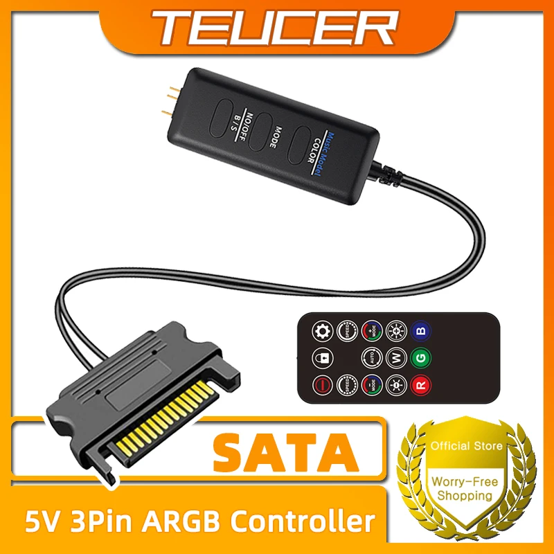 รูปสินค้า SATA Extension Cable Light Controller พร้อม Remote Control สำหรับ PC และพัดลม