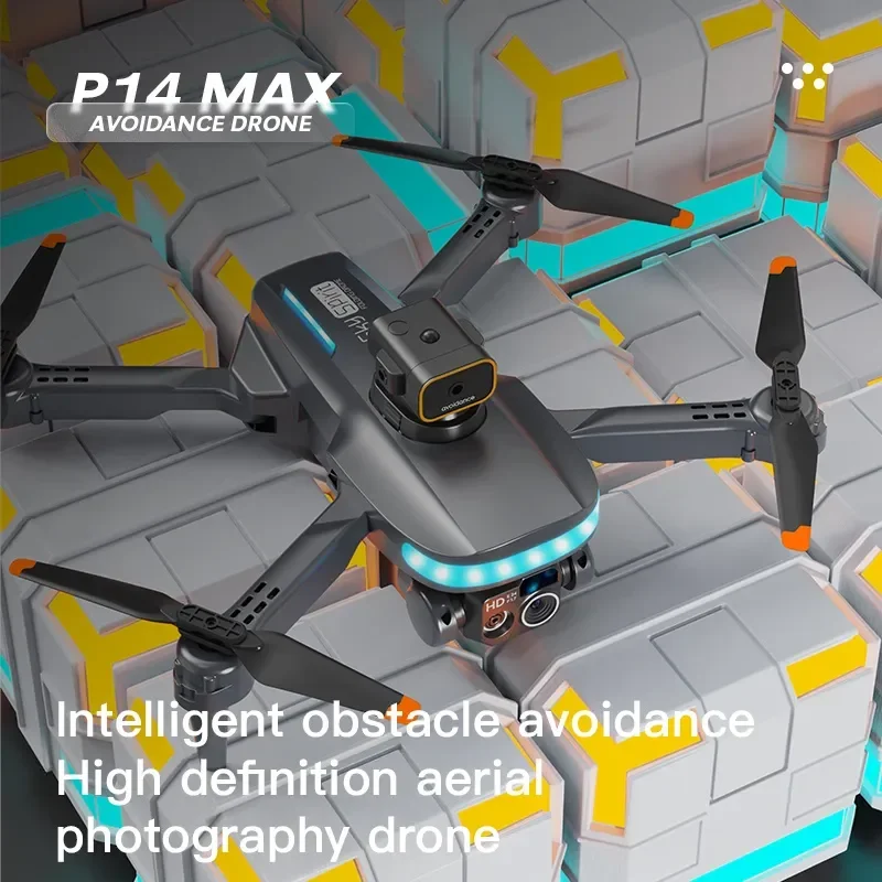 P14Max Drone Intelligent Obstacle Avoidance Foldable Dual Camera 8K HD GPS Professional UAV Brushless Mini Aircraft