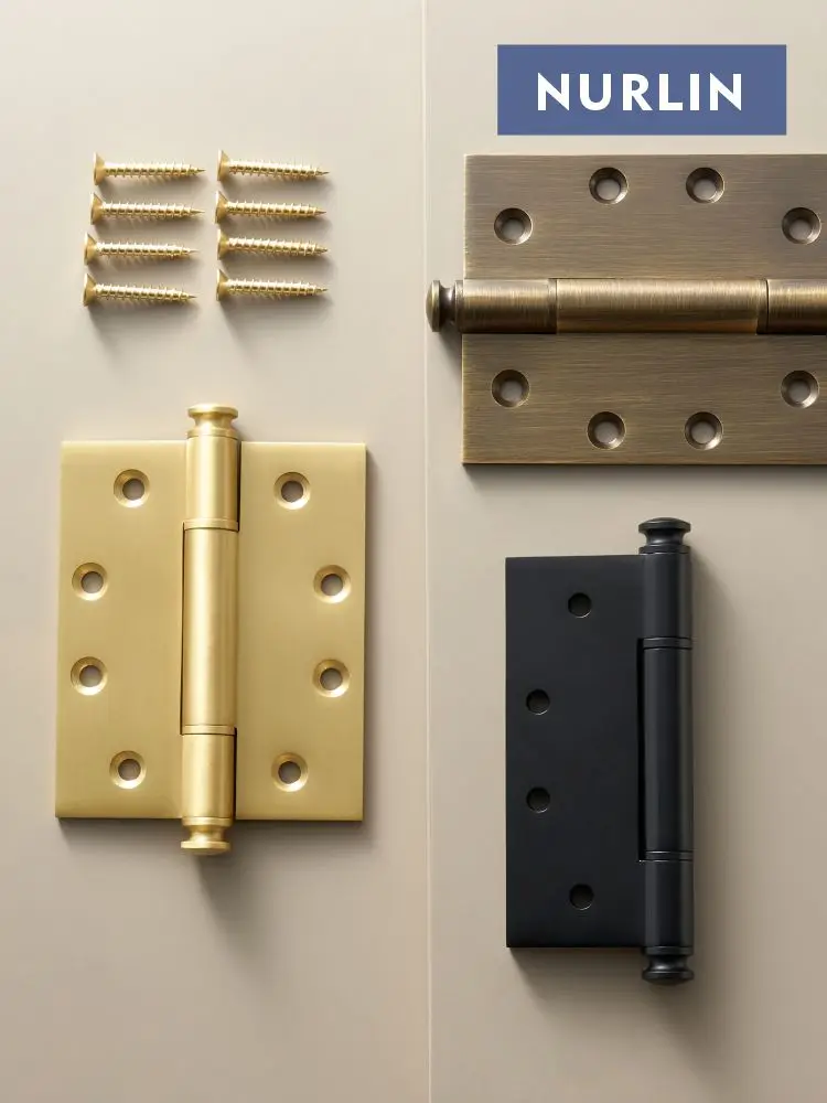 Nurlin Solid Brass Door Gate Hinges Matte Brass Antique Black Single Piece Price