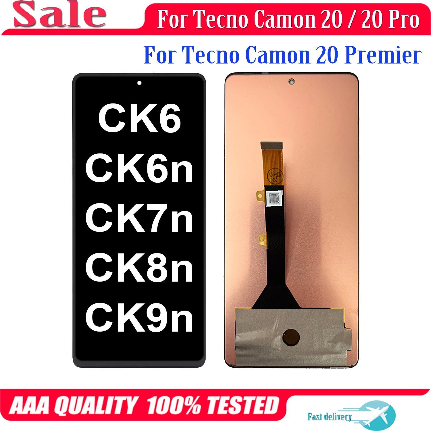 

AMOLED For Tecno Camon 20 Pro 5G CK6 CK6n CK7n CK8n LCD Camon 20 Premier CK9n Display Touch Screen Digitizer Assembly