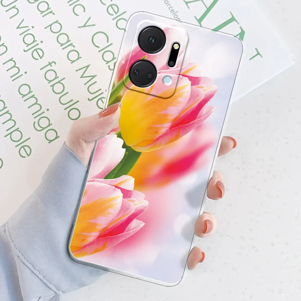 HAOYE Cover per Huawei Honor Magic 7 Lite / Magic7 Lite, Custodia in TPU a gradiente Colori, [Rinforzare la con Angoli] Custodia Trasparente Silicone