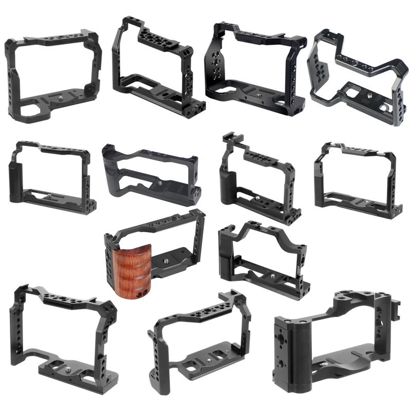 

Professional DSLR Camera Cage Protective Case for Sony/Canon/Fuji Quick Release Full Cage Rig w 1/4" 3/8" Hole ARRI Cold Shoe