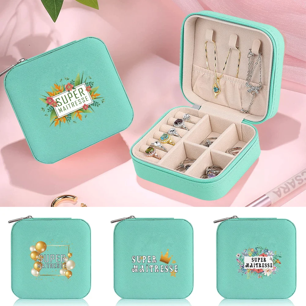 

Jewelry Storage Box Desktop Drawer Necklace Ring Seat with Zipper Bracelet Earrings Maitresse Pattern Series Storage Case