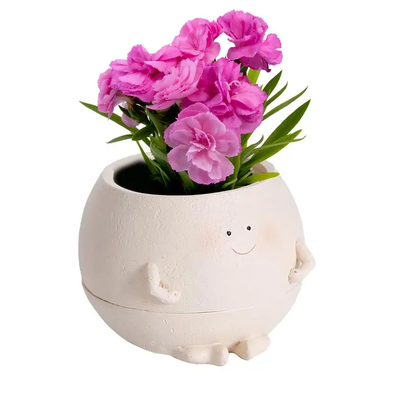 

Cute Succulent Pots Swing Face Flower Pot Lovely Succulent Plant Pot Cute Nursery Flowerpots Resin Wall Flowrpot Mini Home Decor