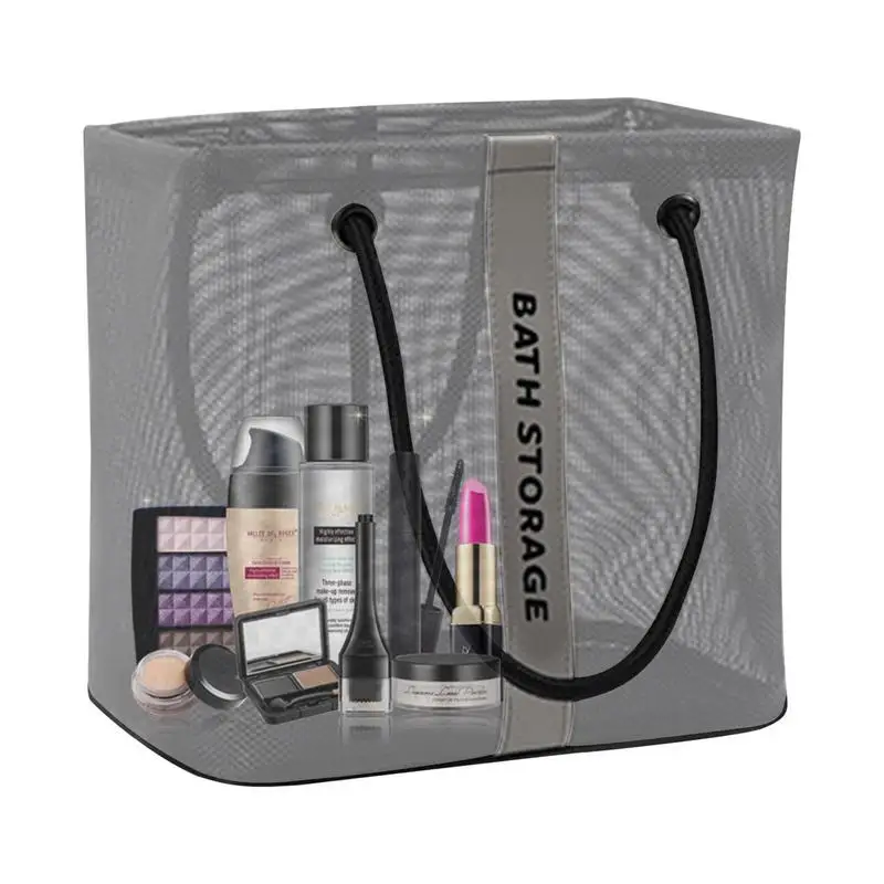 대형 메쉬 비치 백, 다목적 파우치, 드로스트링 보관 파우치, 방수 풀 백, 대용량 토트 백, 보관 도구