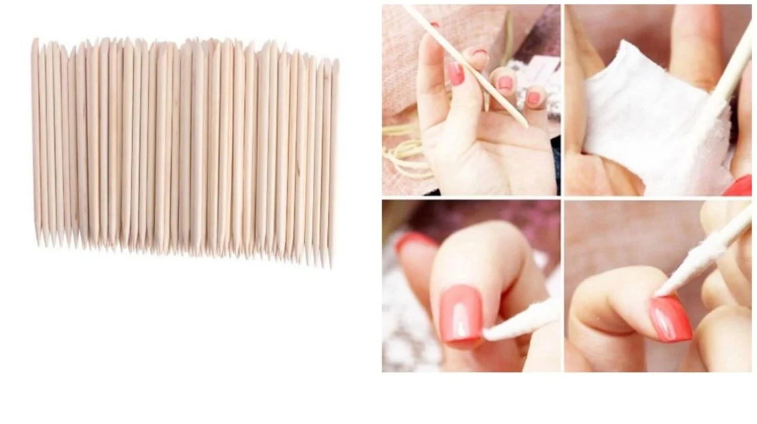 NA48 100pcs 11.5cm Nail Art Orange Wood Stick Cuticle Pusher Remover