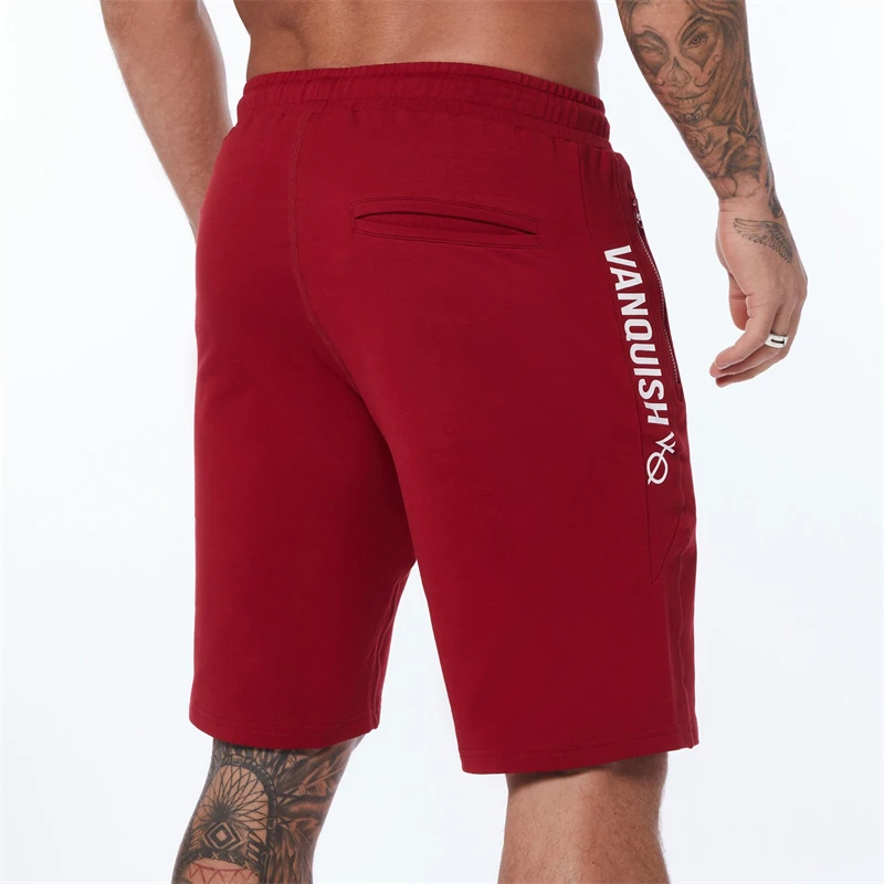 Summer New Men's Shorts Casual Fashionable Men's Clothing Cotton Double Zipper Printing Five Point Pant Gym Training Shorts
