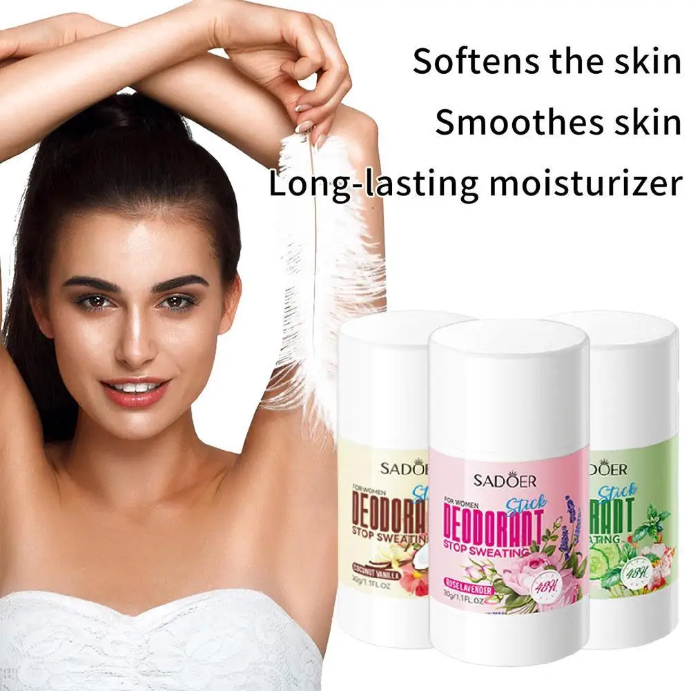 Women's Peppermint Antiperspirant Stick Natural Plant Essence Deodorant Compact Portable Ball Design Long-Lasting Freshness