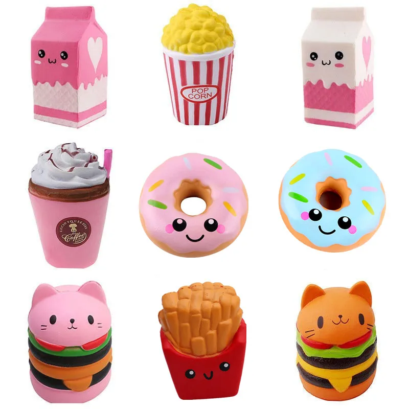 Jumbo Kawaii Squishy Toys Slow Rising Squeeze PU Popcorn Animals