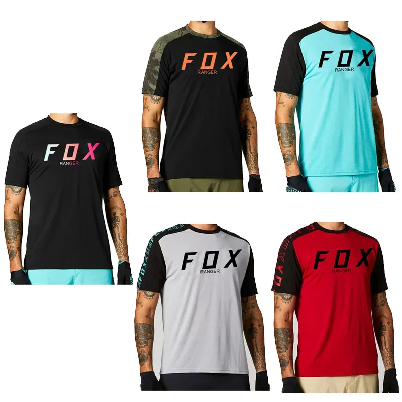 

Summer short sleeved motorcycle mountain bike team downhill jersey MTB Offroad DH MX bicycle locomotive shirt cross country