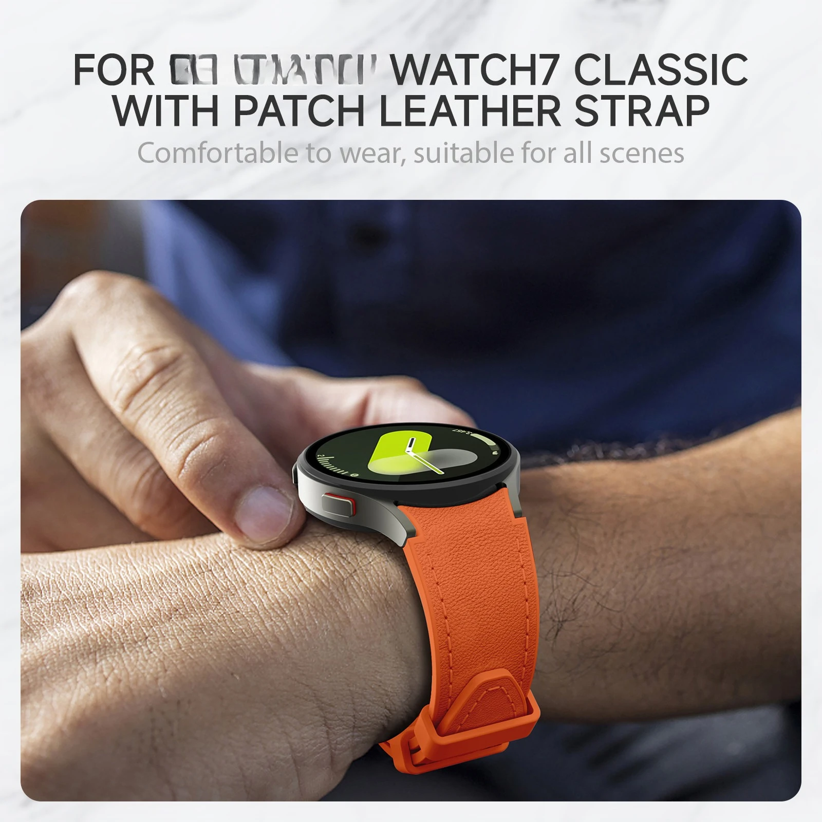 Elegant Silicone & Leather Watch Strap Bracelet, 40mm-47mm