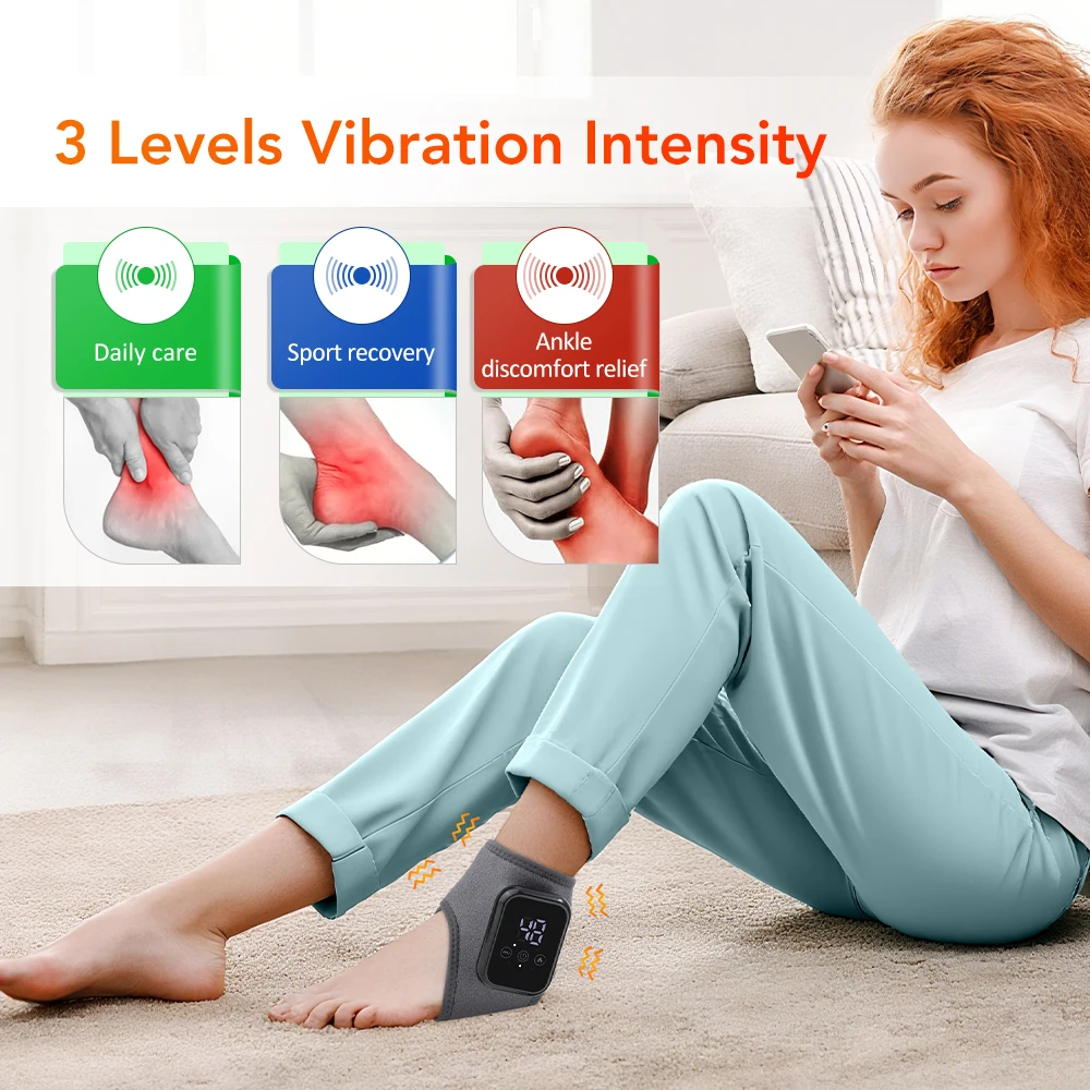Electric Ankle Heated Vibration Massager Foot Heating Wrist Band Guard Wrap Pad Sports Fitness Joint Heating Support Brace Heath