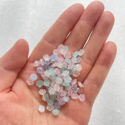 50pcs Elegant Resin Rose Nail Rhinestones Glitter Art Decorations (6mm Aurora Clear Mix)