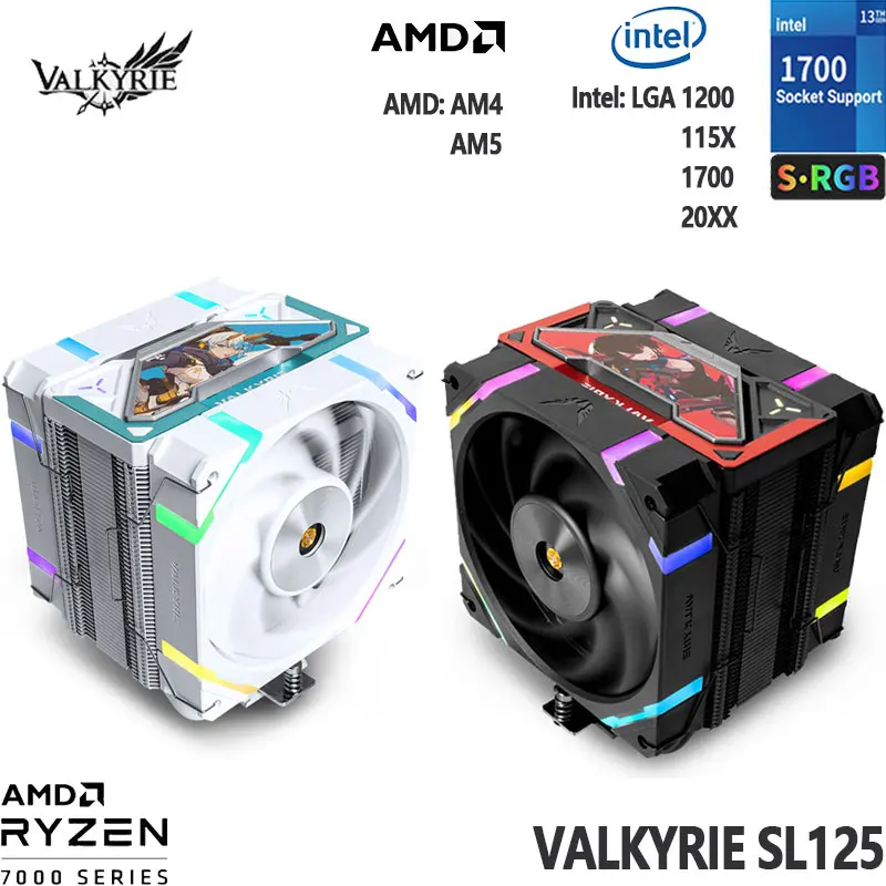 Valkyrie Sl125 6 Heat Pipe Pure Copper Bottom Argb Cpu Cooler