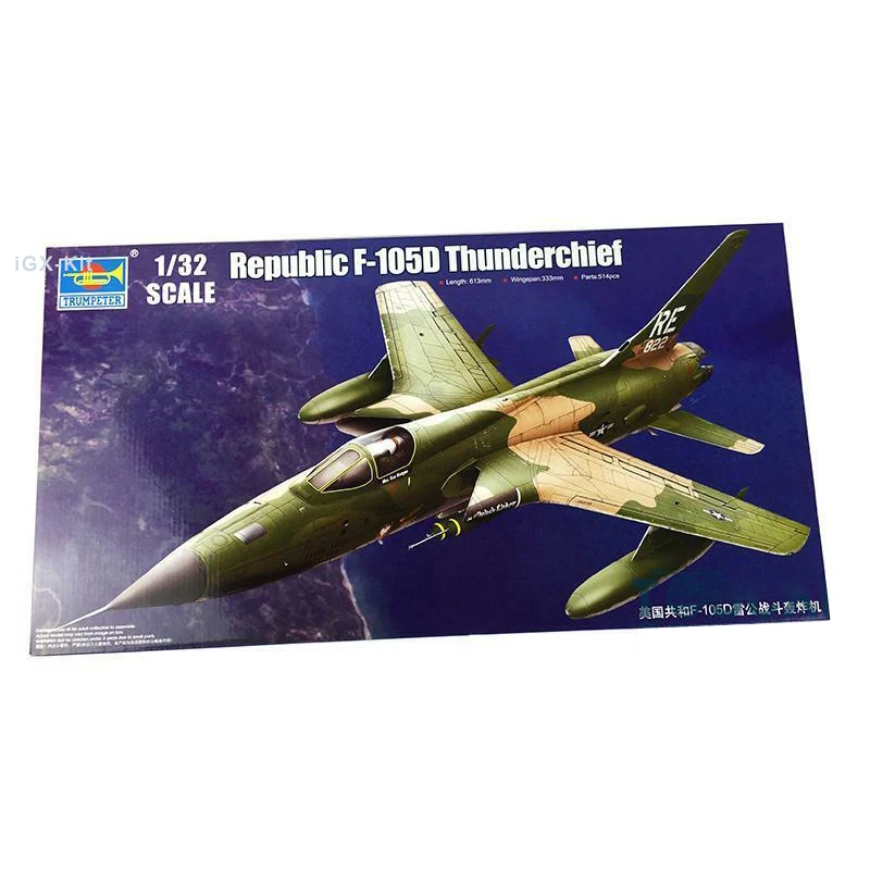 

Trumpeter 02201 1/32 F105D Thunderchief Fighter Plane Aircraft Military Assembly Plastic Toy Handcraft Model Building Kit