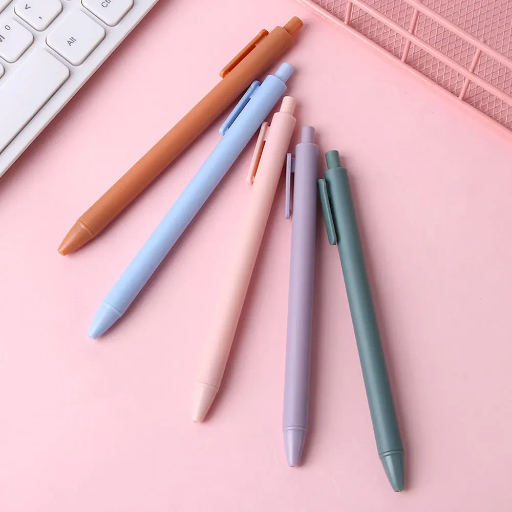 Kawaii Cute School Supplies Funny Pens 0.5mm Fine Press Pen Office Gift Macaron Pens Black Ink Pens Manual Gel Pens Sign Pen south korea stationery pens for school tools colorful planet gel black pen student stationery sign pen office supplies