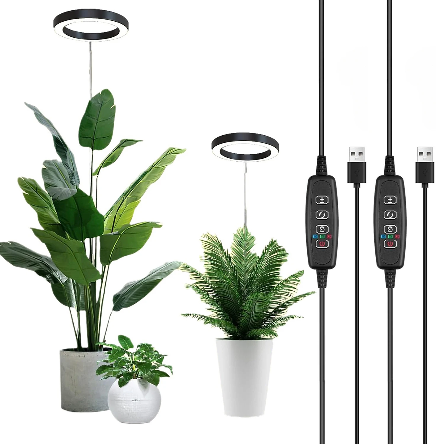 LED Grow Lamp LED Plant Light 16cm/6.3inch Ring LED Plant Grow Light Dimmable Full Spectrum Growing Lamp Adjustable Smart Timer For Indoor Plants