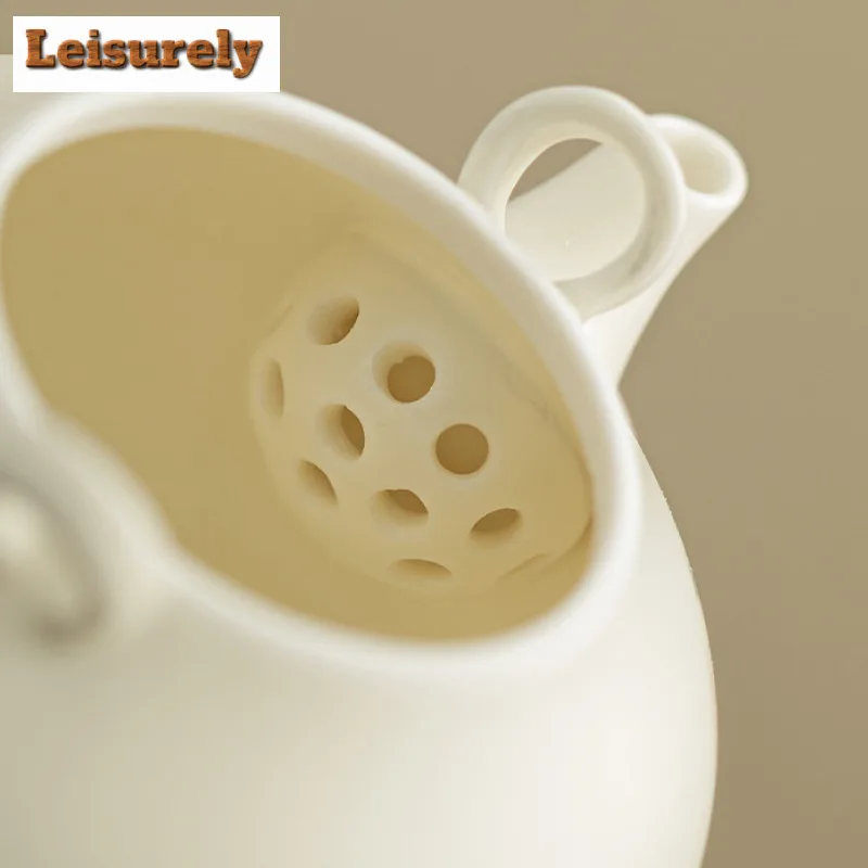 132ml Hand Drawn Orchid Wind Chime Lifting Handle Teapot Tea Infuser Pot Tea Maker Kettle With Strainer Tea Services Craft Gift