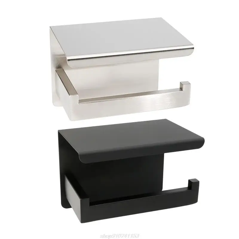 Multifunctional Wall-mount Tissue Holder with Tray Stainless Steel Toilet Paper Dispenser Without Drilling JY29 22 paper towel holder toilet paper holder toilet paper rack toilet roll holder paper towel rack tissue holder