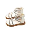 Girls Sandals 2025 Summer New Fashion Rhinestone Children's Roman Sandals Anti-sliperry Soft Kids Princess Beach Shoes G980 5