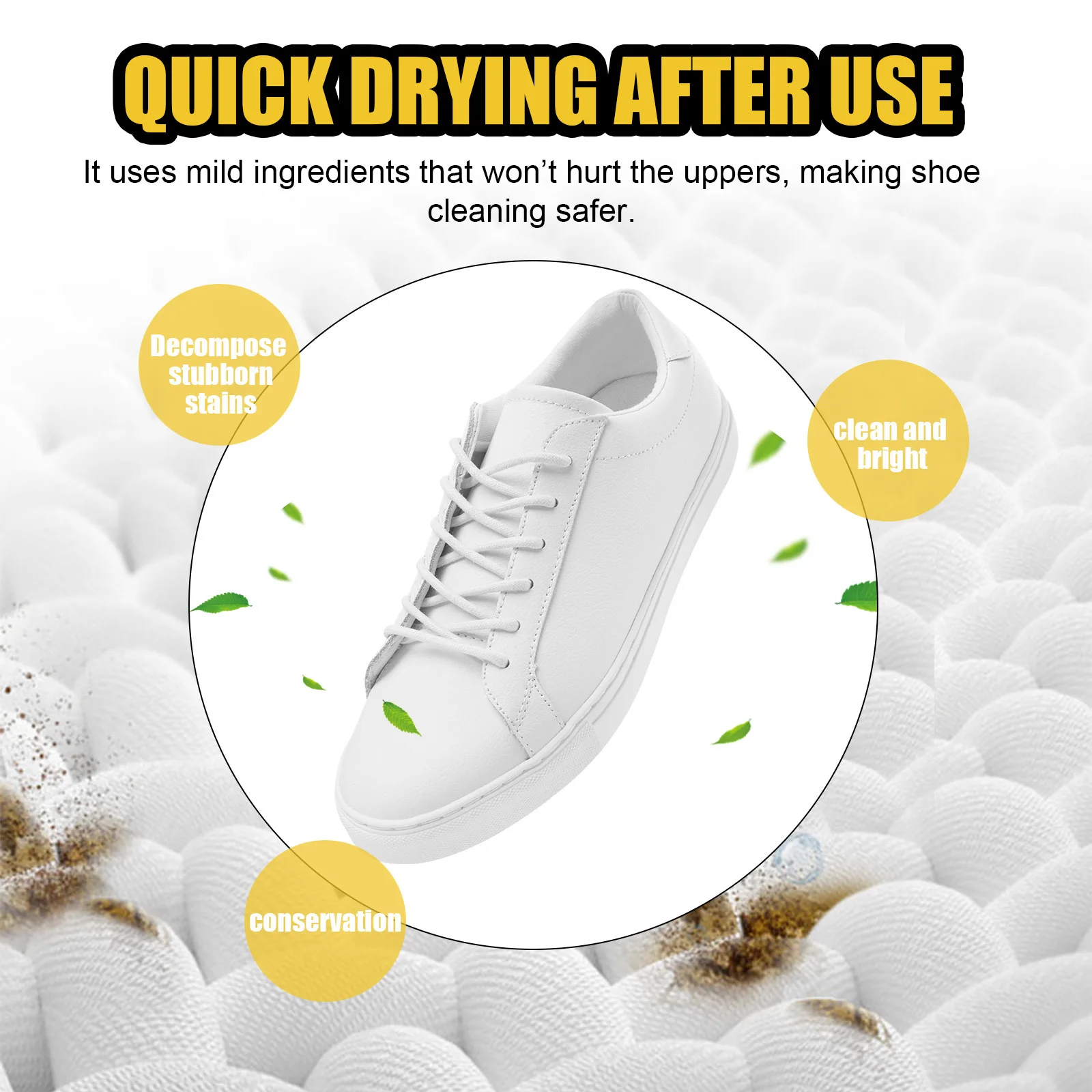 White Shoe Foam Cleaner Sneakers Refreshed Polish Shoe Washing Machine Yellow Dirt Removal Edge Cleaning Shoes Cleaning Agent