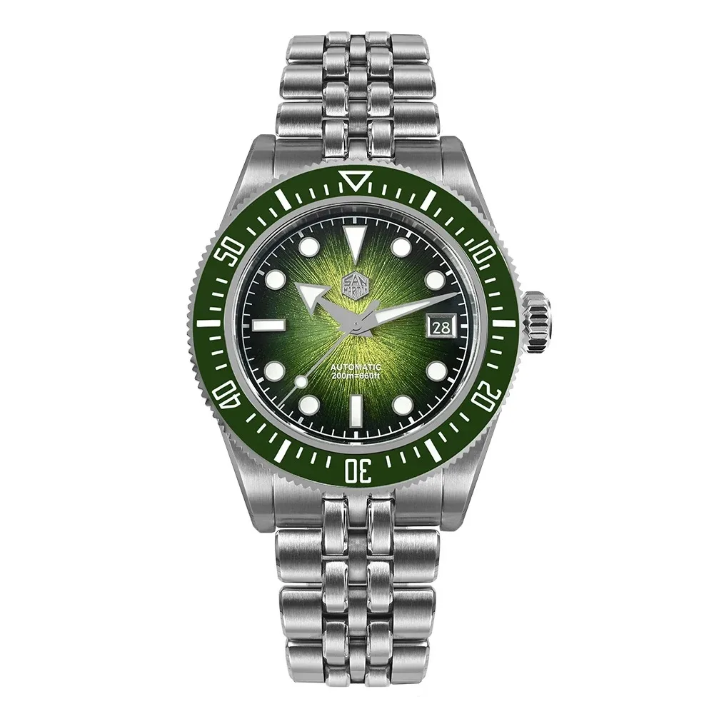 San Martin SN0148 Men's Luxury Diver Watch Enamel Sunburst Dial