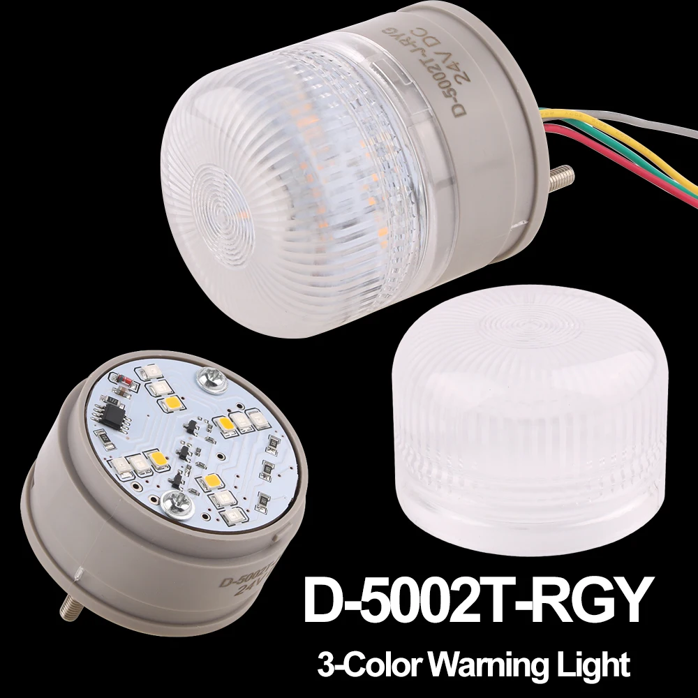ブザー付き3in 1 LEDインジケーターランプ,赤,黄,緑,点滅信号,警告信号,ミニセキュリティアラーム,音なし,dc24v,12v -  AliExpress