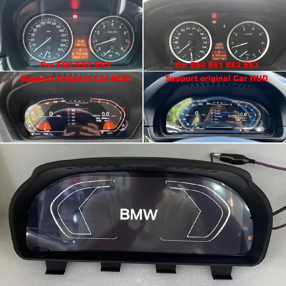 The Lastest For BMW 3/ 5 E60 E61 E62 E90 E92 E93 LCD Digital Dashboard Panel Virtual Instrument Cluster Cockpit Speedometer Car