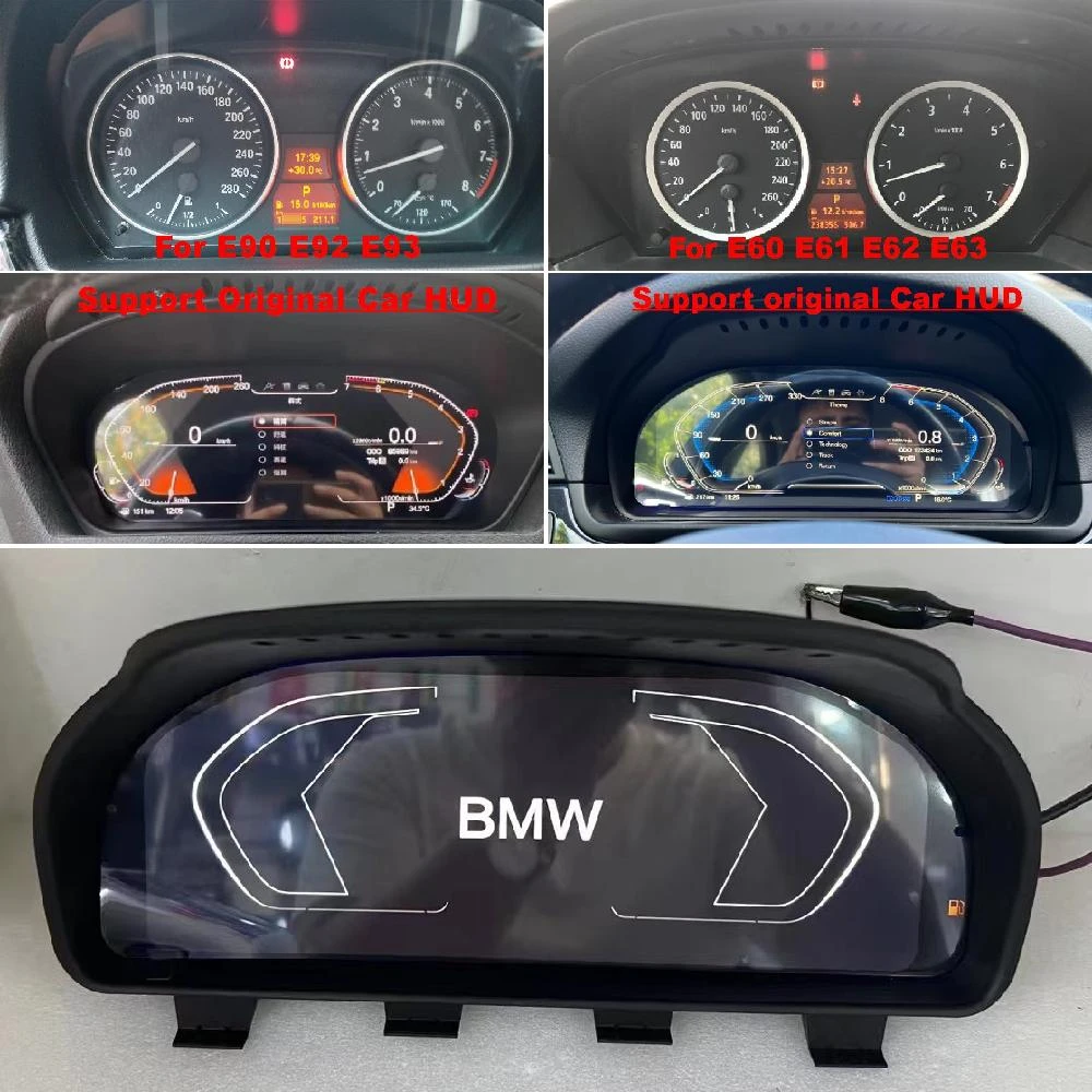For Bmw 3/ 5 E60 E61 E62 E90 E92 E93 20022009 Lcd Digital Dashboard