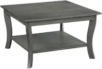 American Heritage Square Coffee Table, Wirebrush Dark Gray 1