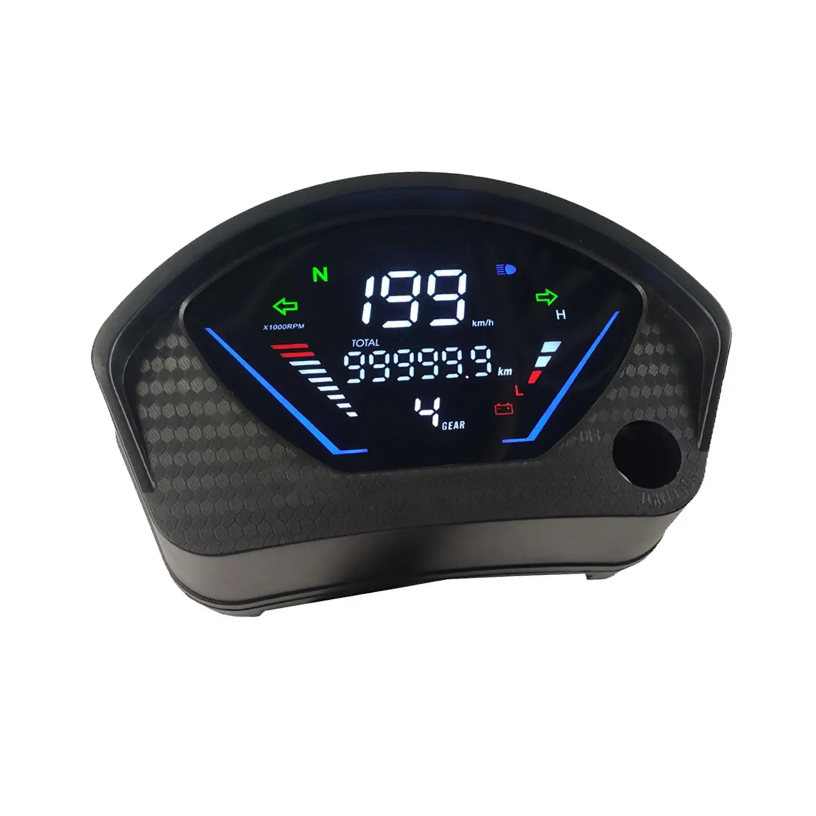 Motorcycle Digital Speedometer 199 Kph MPH Fuel Level Display Multipurpose for