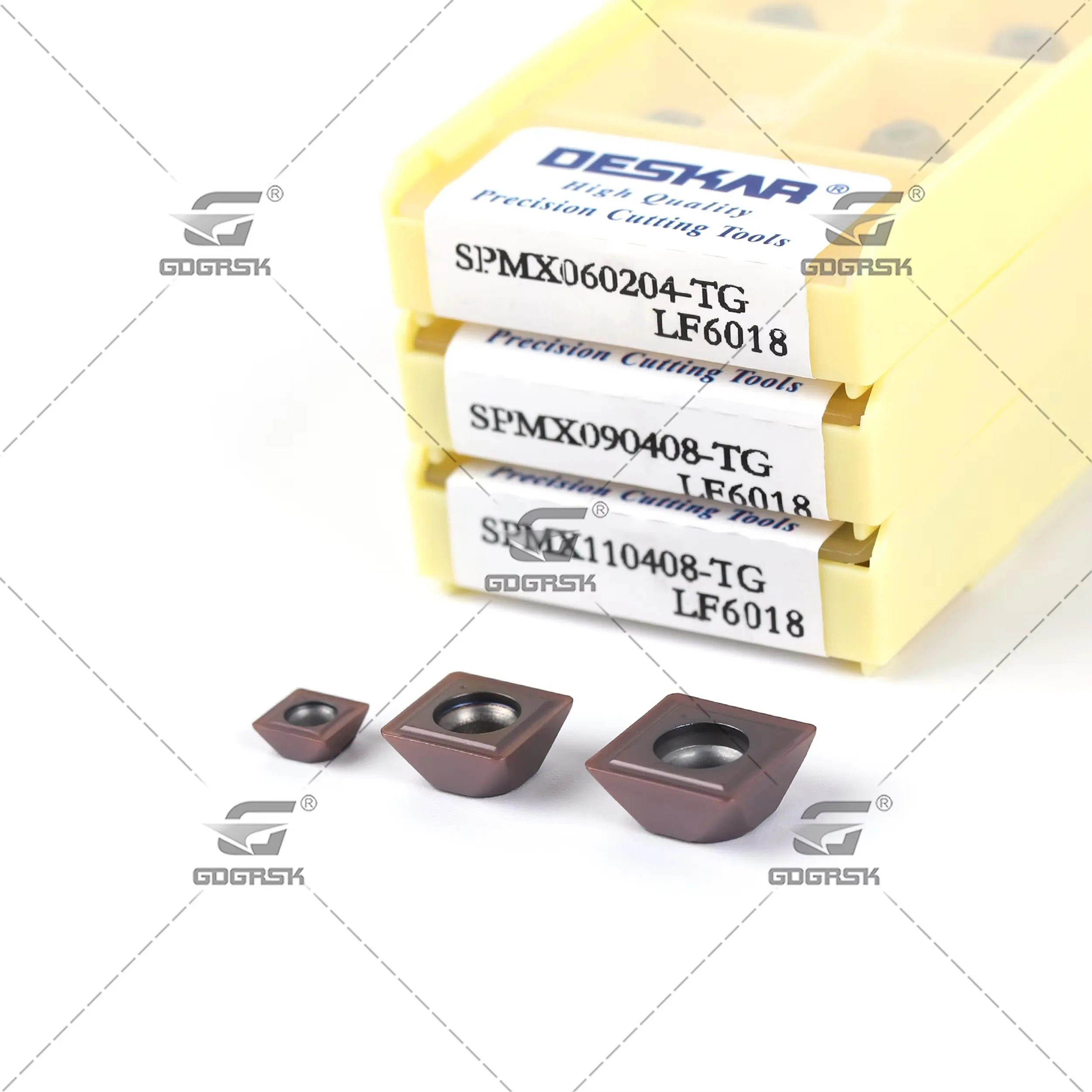DESKAR Drehmaschinen-U-Bohrer-Einsätze SPMX060204-TG SPMX090408-TG SPMX110408-TG LF6018 Anfasfräser Zentrierbohrer-Einsätze