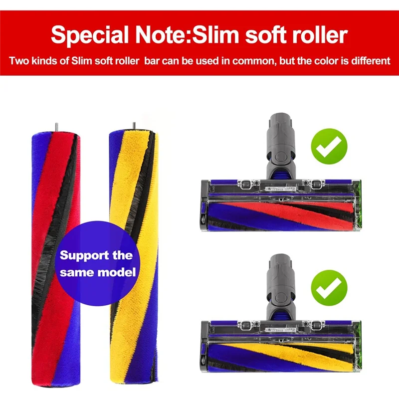 Soft Roller Head Brush Bar Replacement for Dyson V8 Slim V10 Slim V12 DETECT V15 DETECT Part No. 971634-01 A